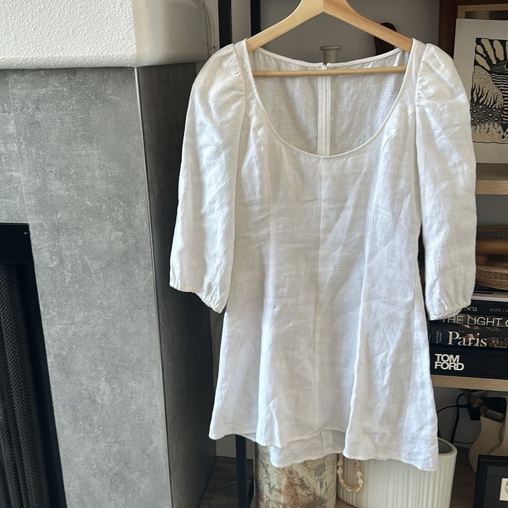 Reformation White Linen Dress